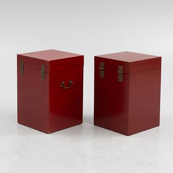 Two Chinese similar nightstands/boxes, 20th century.