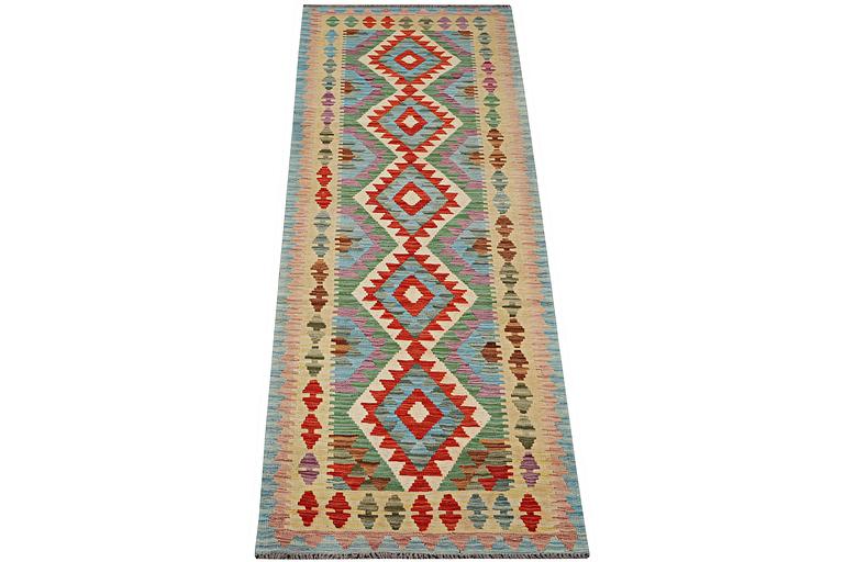 A runner carpet, Kilim, c. 287 x 80 cm.