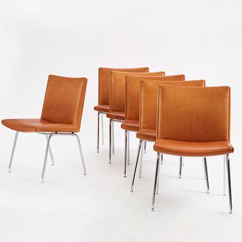 Hans J. Wegner, stolar 6 st, "AP 40", AP-Stolen, Danmark, 1960/70-tal. Proveniens Sven Lundh.