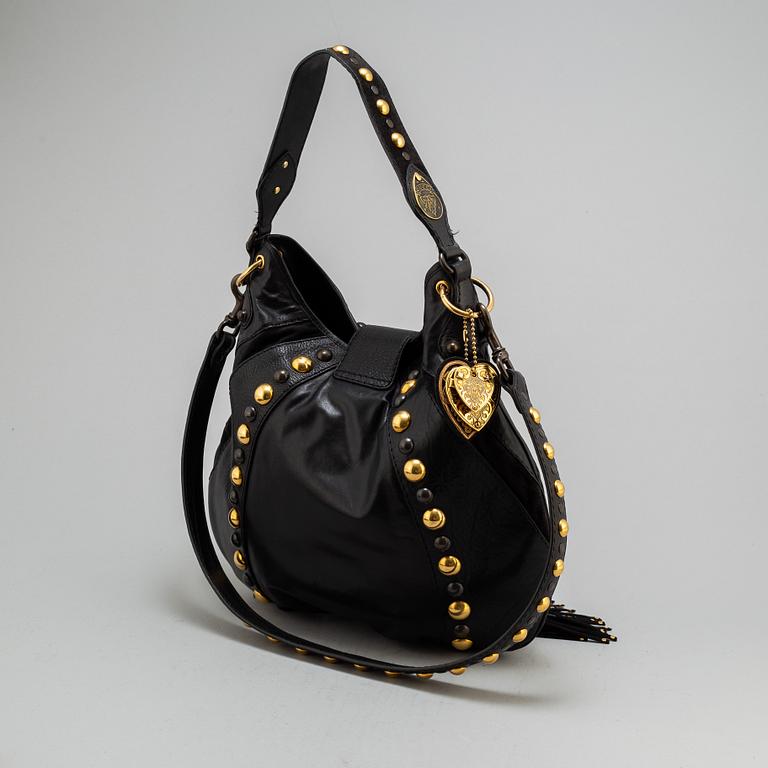 GUCCI, 'Babouska' Black Leather Fringe Bag.