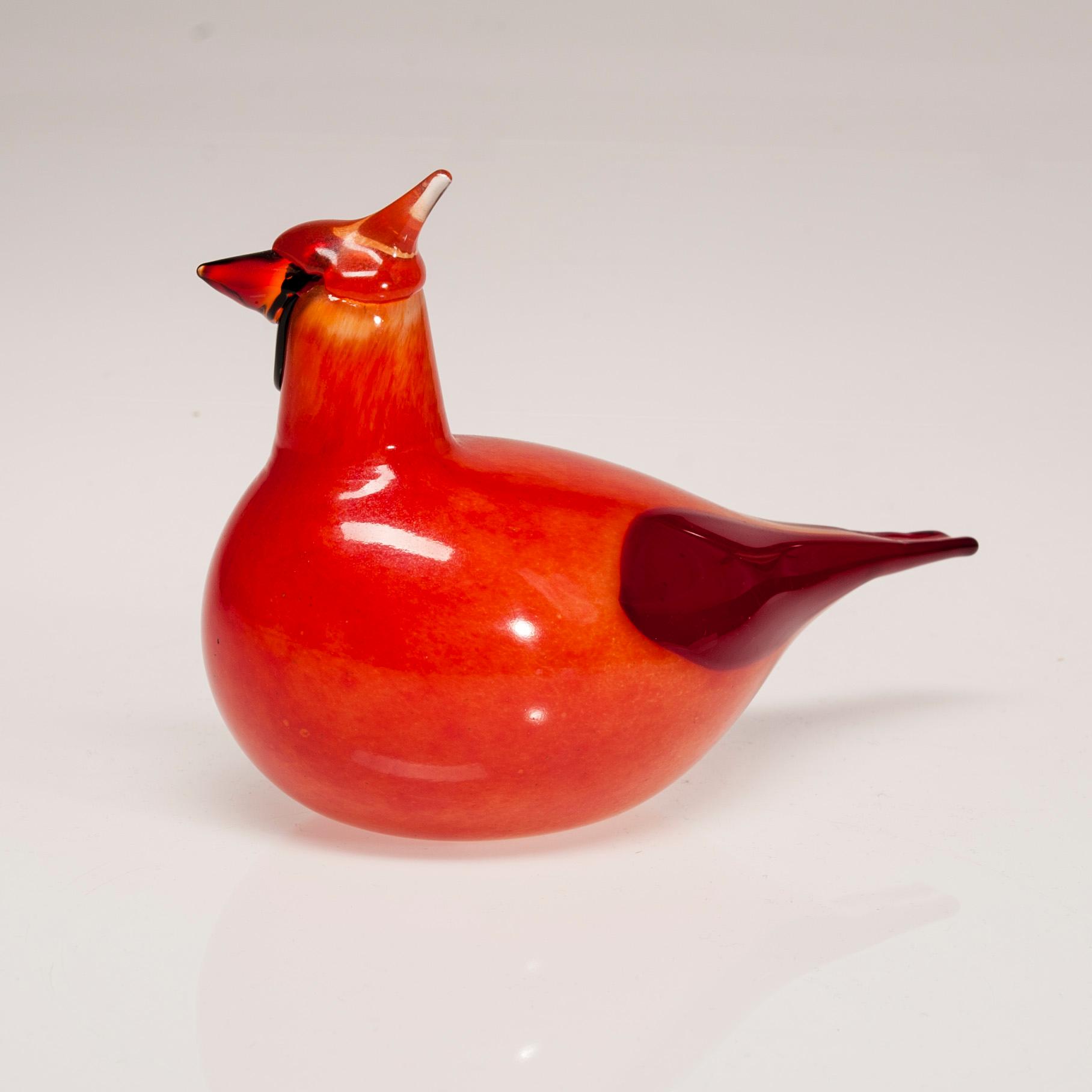 FIGURIN, glas, "Kardinaali", signerad O. Toikka, Nuutajärvi. Modellen formgiven 1972.