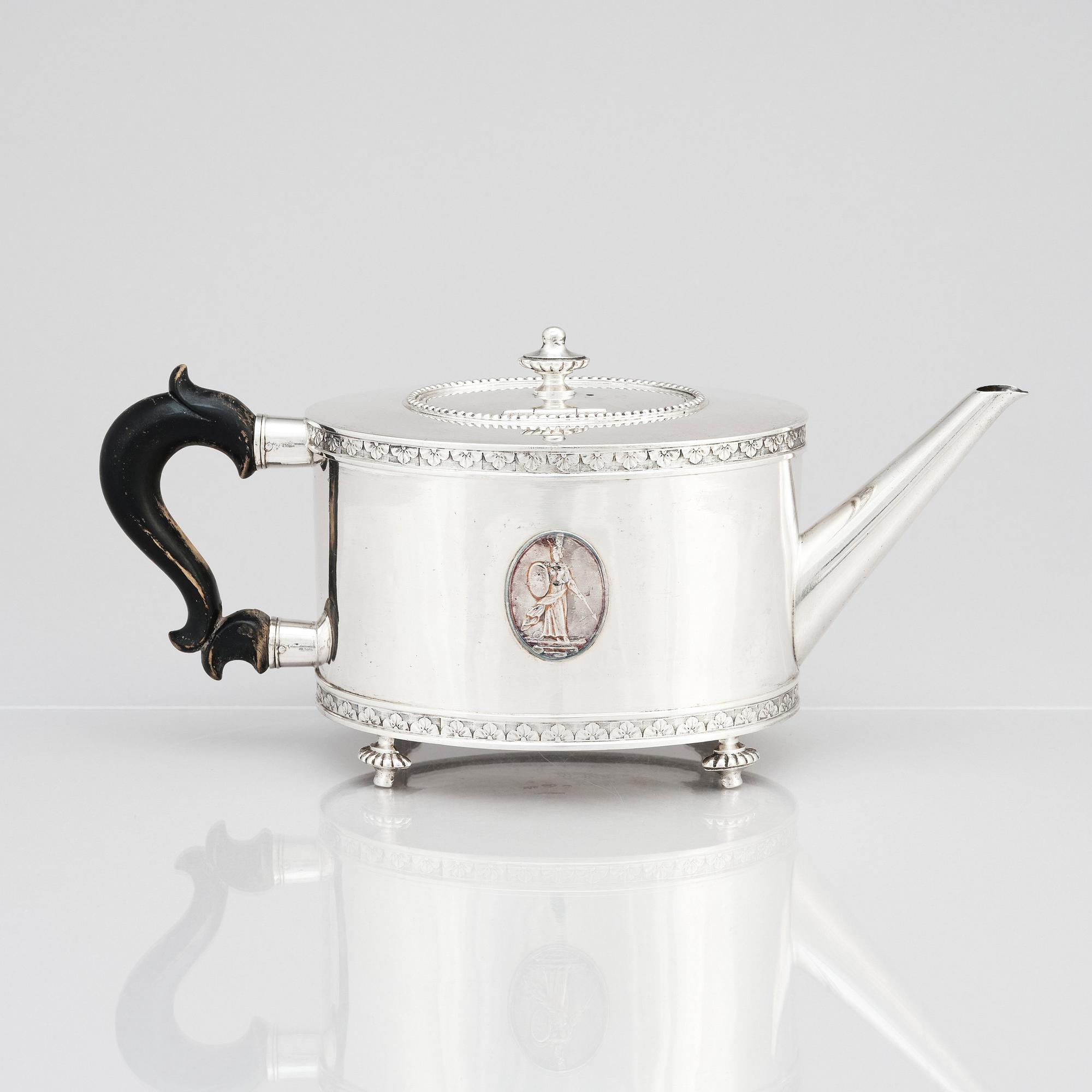 A Swedish late Gustavian silver tea-pot, mark of Johan Abraham Hallard (Hallardt), Stockholm 1794.