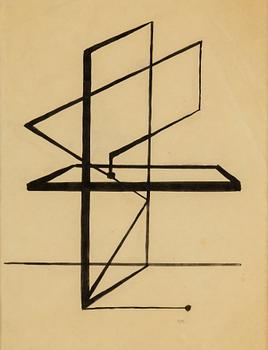 OLLE BONNIÉR, INdian ink on paper, signed OB.