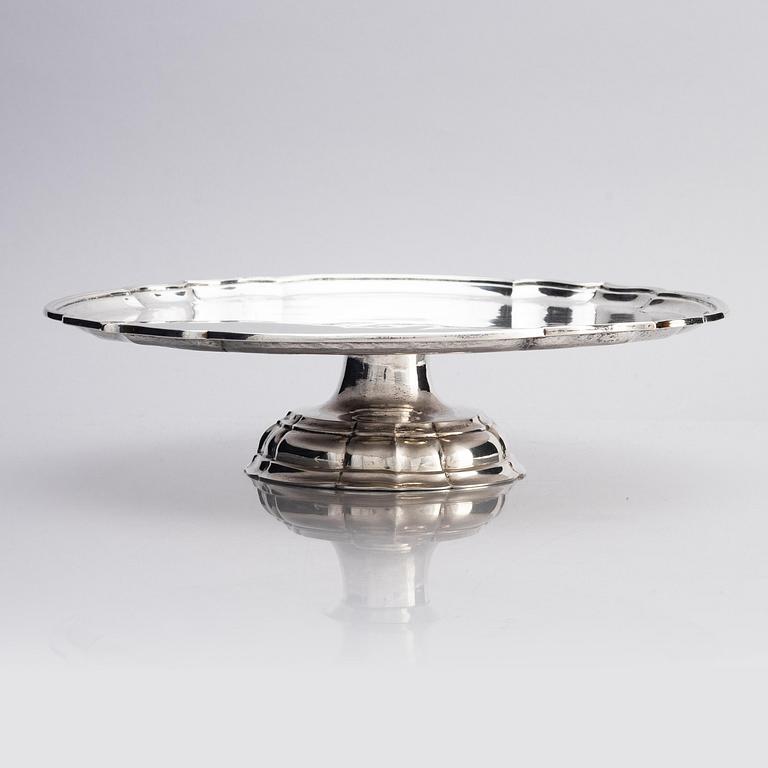An 18th century Baltic silver tazza, unidetified maker HHG, Reval.