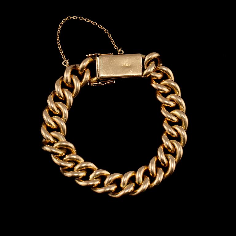 ARMLÄNK, 18k guld, 1900-talets andra kvartal. Vikt 104 g.