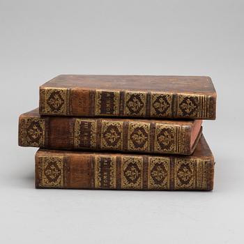 ANTOINE FRANCOIS PREVOST, "HISTORIE GENERALE DES VOYAGES... " 3 vol, utgivare Pierre d' Hondt 1747.