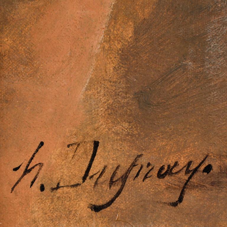 OKÄND KONSTNÄR, olja på duk, otydl sign, 1800-tal.