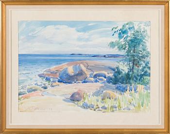 Johannes Gebhard, akvarelli, signeerattu ja päivätty -54.