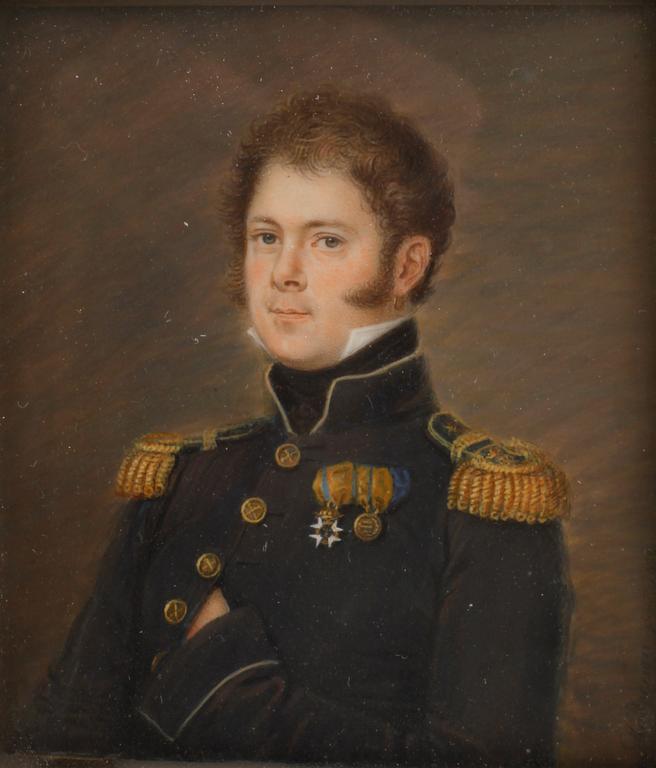 ANDERS GUSTAF ANDERSSON, miniatyrporträtt, 2 st, herrporträttet signerat och daterat 1822.