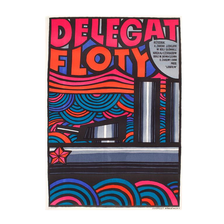 ANDRZEJ KRAJEWSKI, 1933, affisch, offset, "Delegat floty" signerad i trycket, 1968.