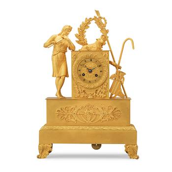 1676. A French Empire 19th century mantel clock.