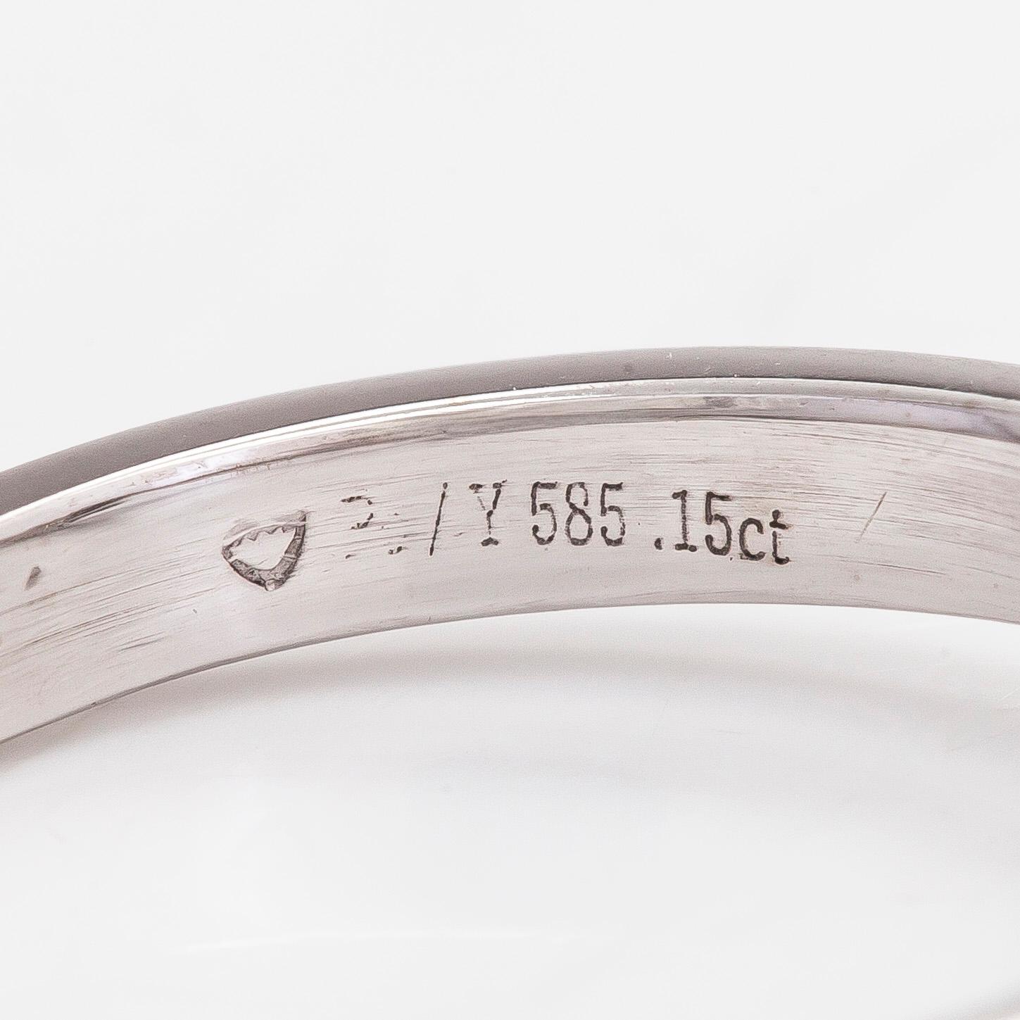 Ring, 14K vitguld, diamanter totalt ca 0.15 ct enligt gravyr.