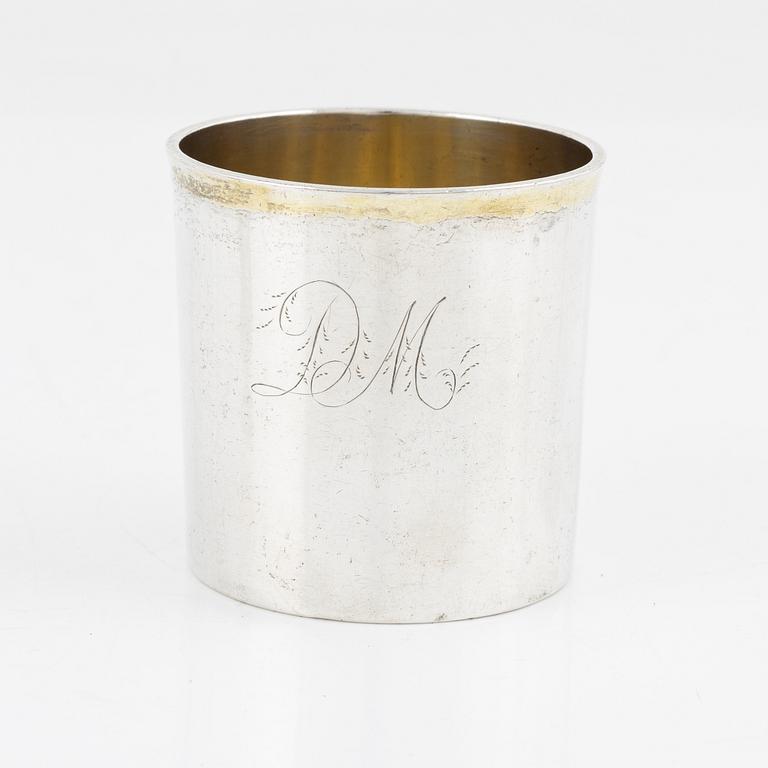 A Swedish late 18th century parcel-gilt silver beaker, marks of Johan Malmstedt. Gothenburg 1799.
