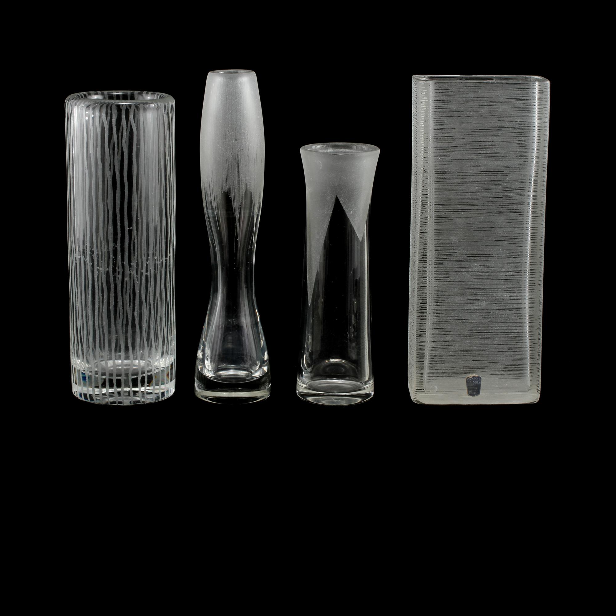 VASER, 4 st, glas, Bengt Orup, Johansfors, 1900-talets andra hälft.