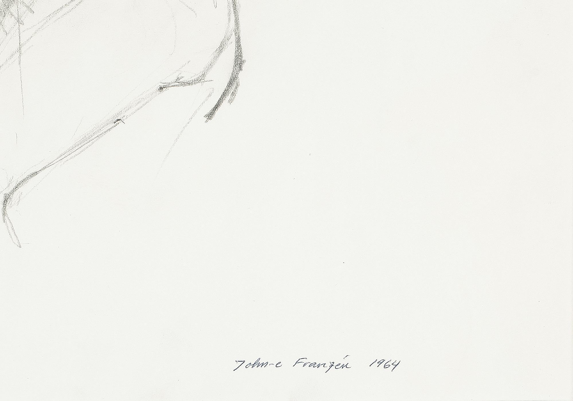 JOHN-E FRANZÉN, blyertsteckning, signerad John-E Franzén och daterad 1964.