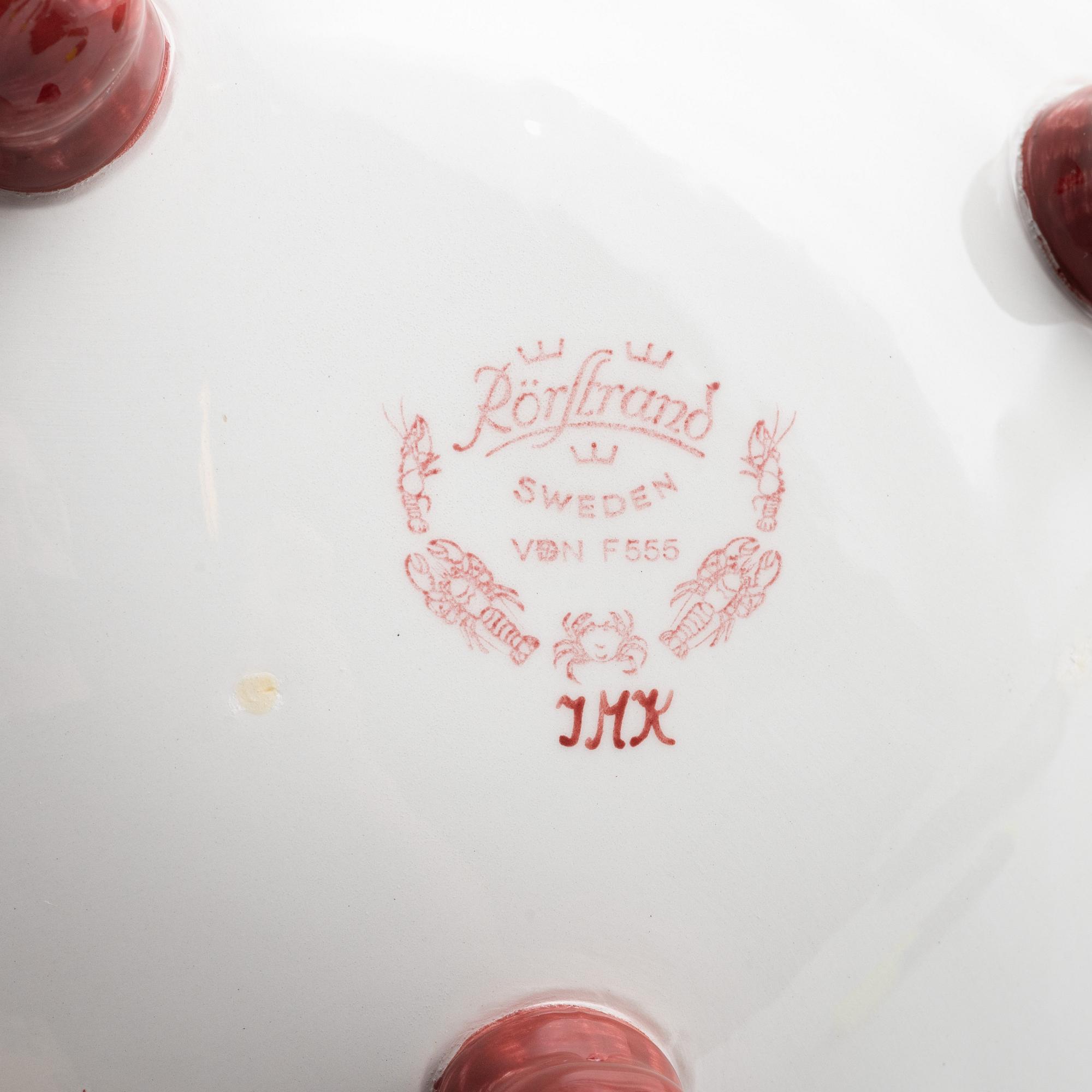 Kräftservis, flintgods, 13 delar, Rörstrand, 1900-talets andra hälft.