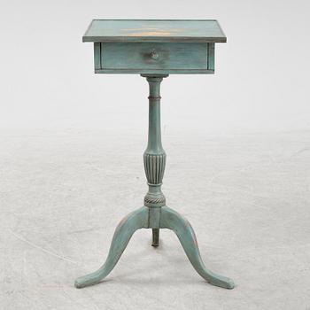 A painted late Gustavian style table with a drawer.