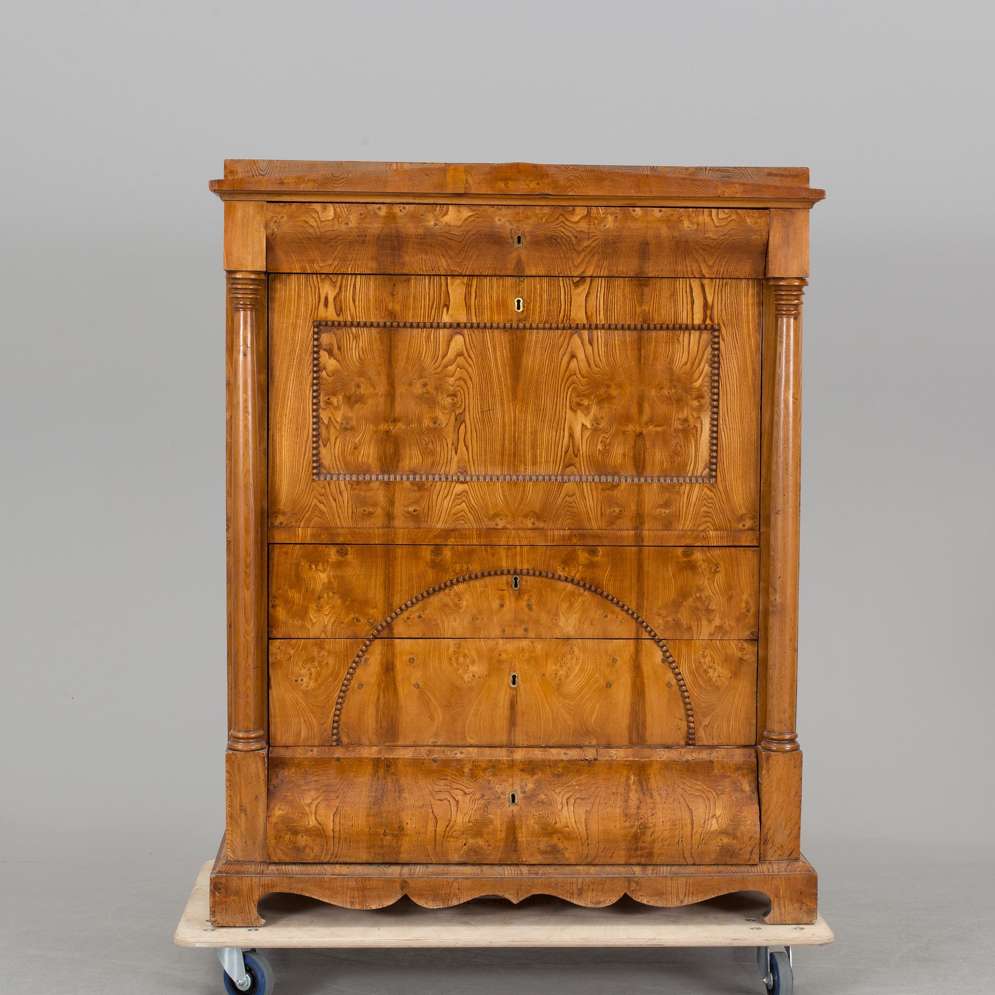 SECRETAIRE A ABATTANT, attributed to Per Fredrik Ahlgren, Visby, Gotland, mid 1800s.