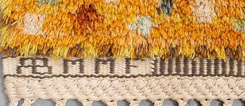 Barbro Nilsson, Matto, "Magdalena, gul", knotted pile, ca 389-391,5 x 303-305 cm, signed AB MMF BN.