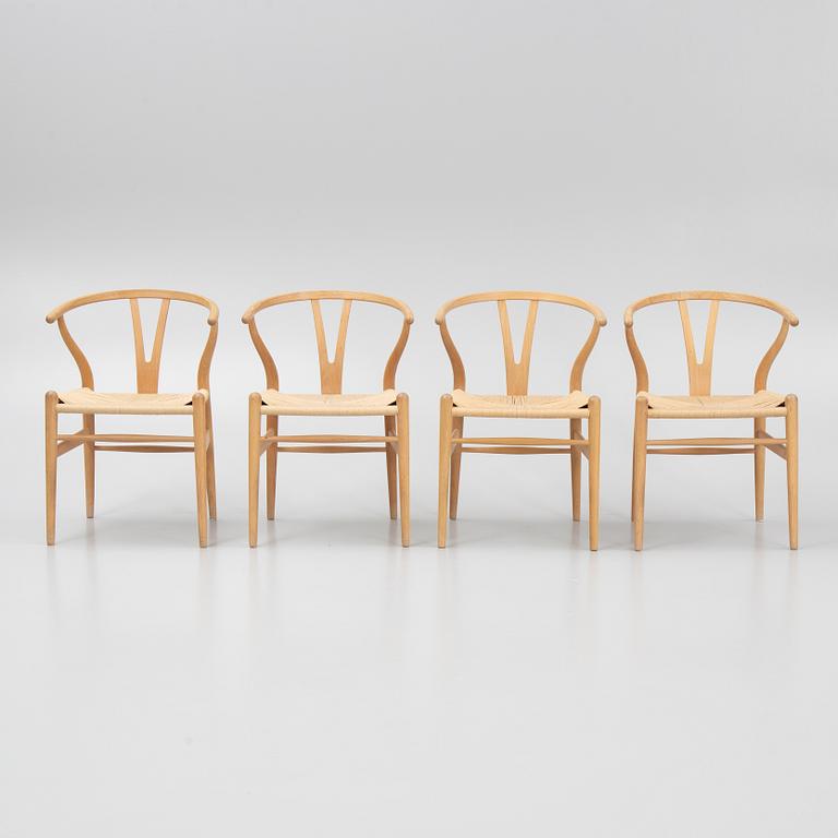 Hans J. Wegner, stolar, 4 st, "Y-stolen", modell CH-24, Carl Hansen & Søn, Danmark.