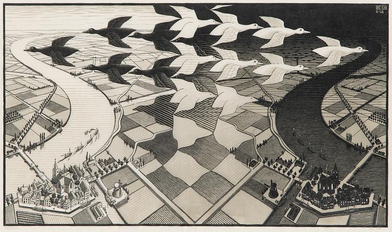 Maurits Cornelis Escher, 'Day and Night'.
