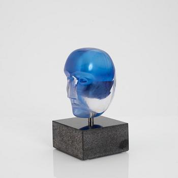 Bertil Vallien, a glass head sculpture, Kosta Boda, Sweden, signed, limited edition.