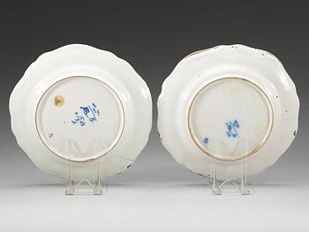 Two Swedish Marieberg faience plates, 18th Century.