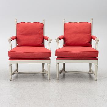A pair of armchairs, late 20th Century.