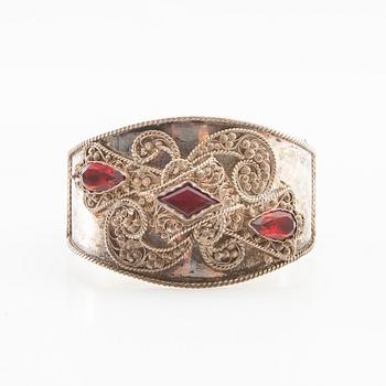 Bracelet of silver and faceted glass, second half of the 19th century.