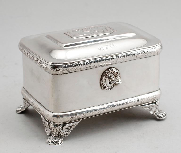 SOCKERSKRIN, silver, möjligen Polen, 1800-tal. Vikt ca 696 g.
