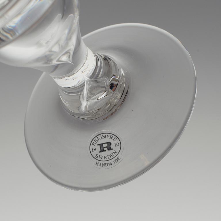 A set of twelve "Antik" wine glasses by Reijmyre Glasbruk.