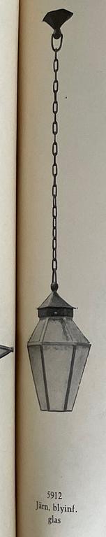 Harald Notini, a pair of ceiling lamps model 5912, Arvid Böhlmarks Lampfabrik, Stockholm, 1920s.