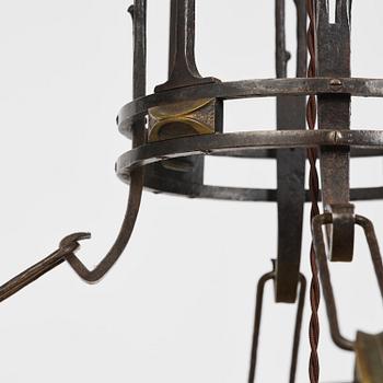 Daum Frères, taklampa, Art Nouveau, Nancy, Frankrike, 1910-tal.