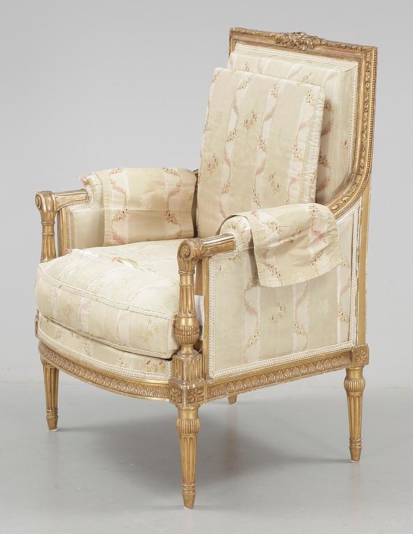 KARMSTOL, Louis XVI-stil, omkring sekelskiftet 1900.