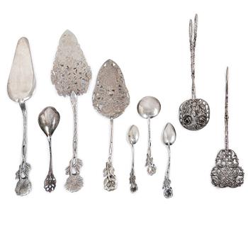 A 26-piece 'Rosen' silver dessert flatware-service, including mark of GEWE, Malmö 1967.