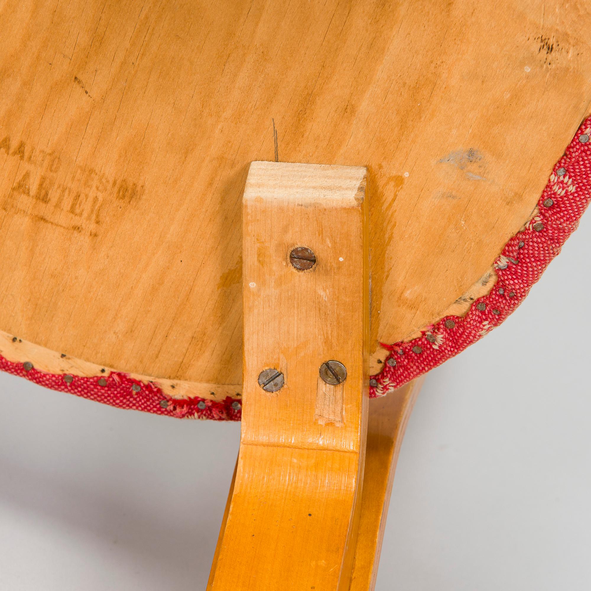 Alvar Aalto, a pair of  'A65' chairs for O.Y. Huonekalu- ja Rakennustyötehdas A.B. early 1940s.