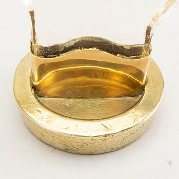 Estrid Ericson, attributed to, a brass and glass sculpture for exposing rings at Svenskt Tenn, 1950-1960s.