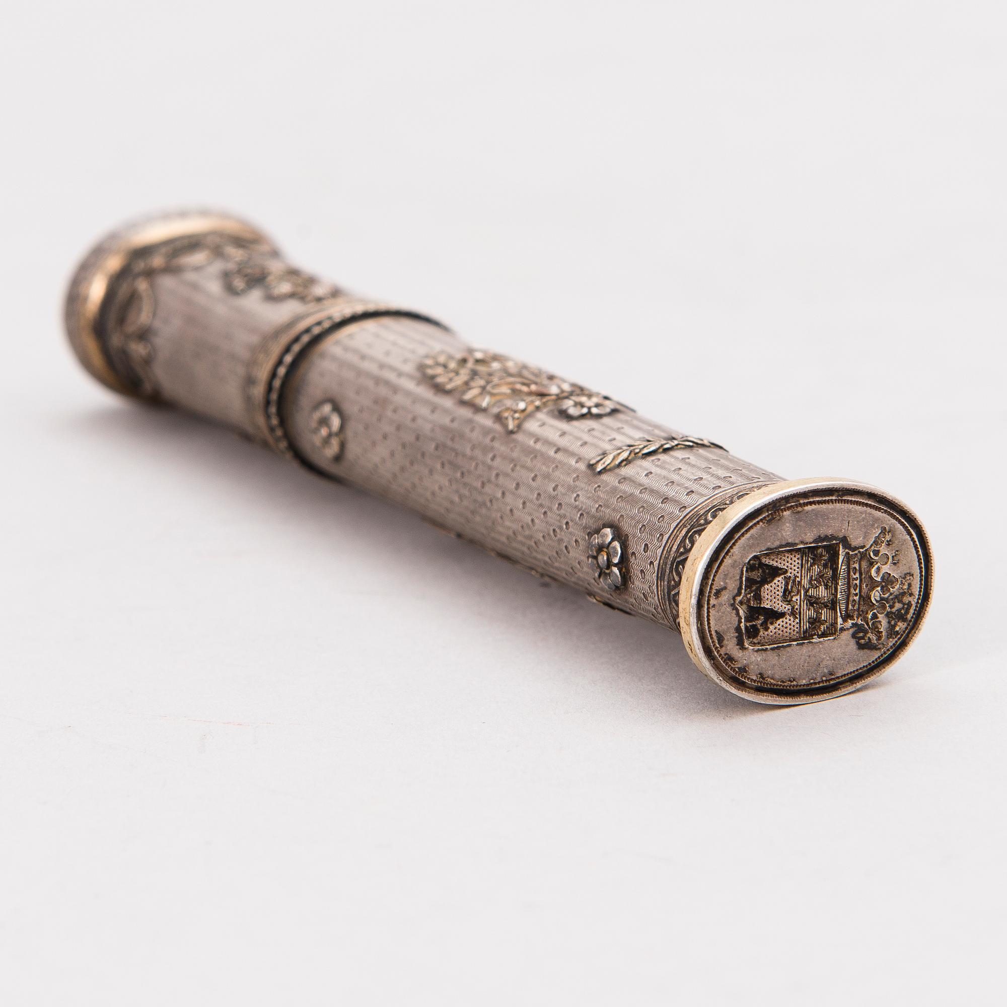 A French silver signet stamp, maker's mark E.G., second half of 19th Century.