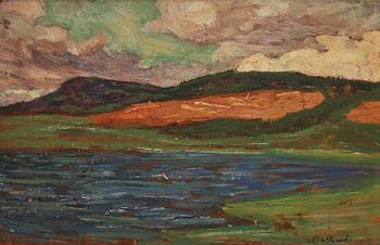 889. Helmer Osslund, Lake landscape.