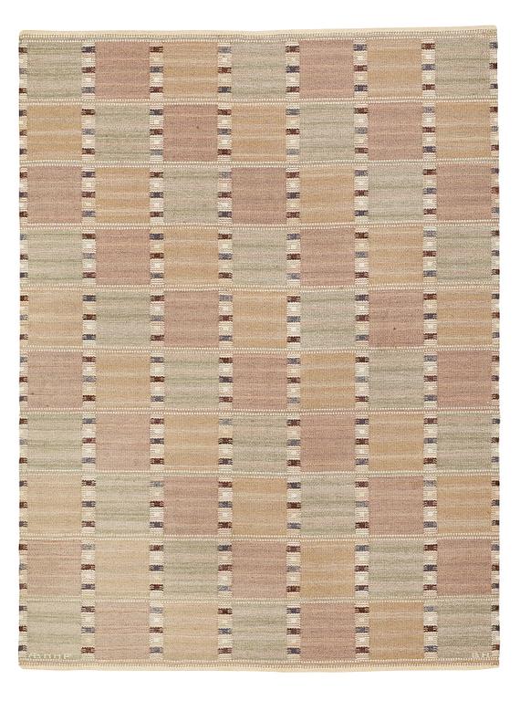 Barbro Nilsson, A carpet, "Falurutan grå", flat weave, ca 249,5 x 188 cm, signed AB MMF BN.