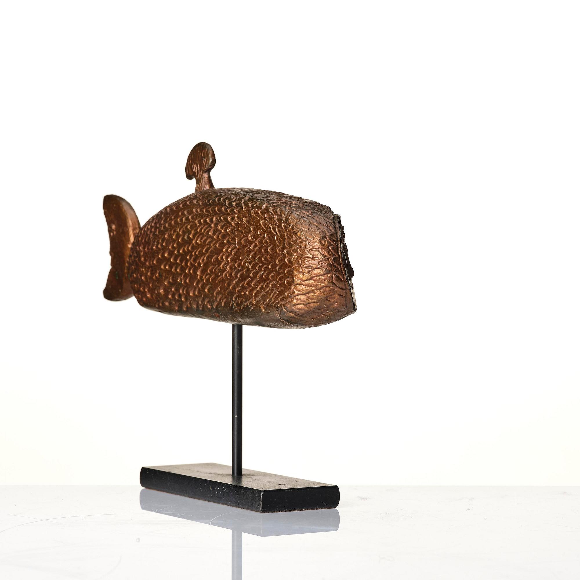 Stig Lindberg, a patinated bronze sculpture, Scandia Present, Sweden, 1970s.