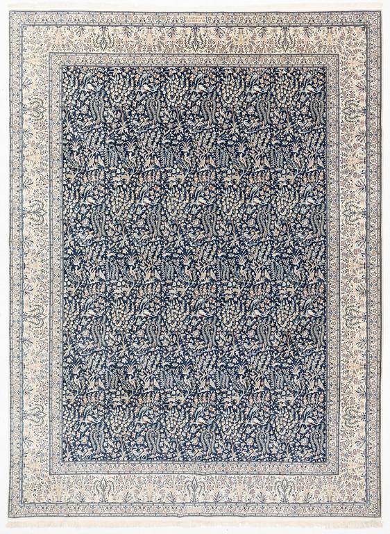 Rug, old Nain part silk, central Iran, 425 x 310 cm.