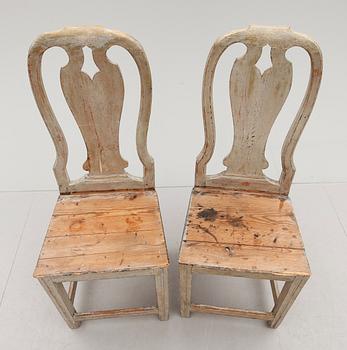 STOLAR, 2 st, 1700-tal, allmoge.