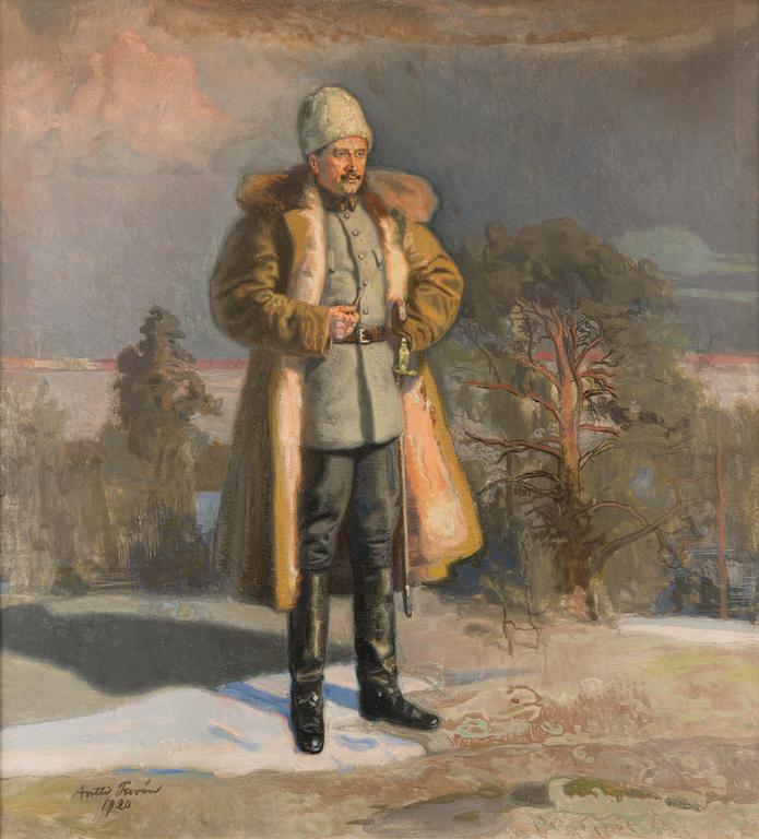 ANTTI FAVÉN, MANNERHEIM BETRAKTAR BELÄGRINGEN AV TAMMERFORS FRÅN KLIPPORNA I VEHMAINEN.