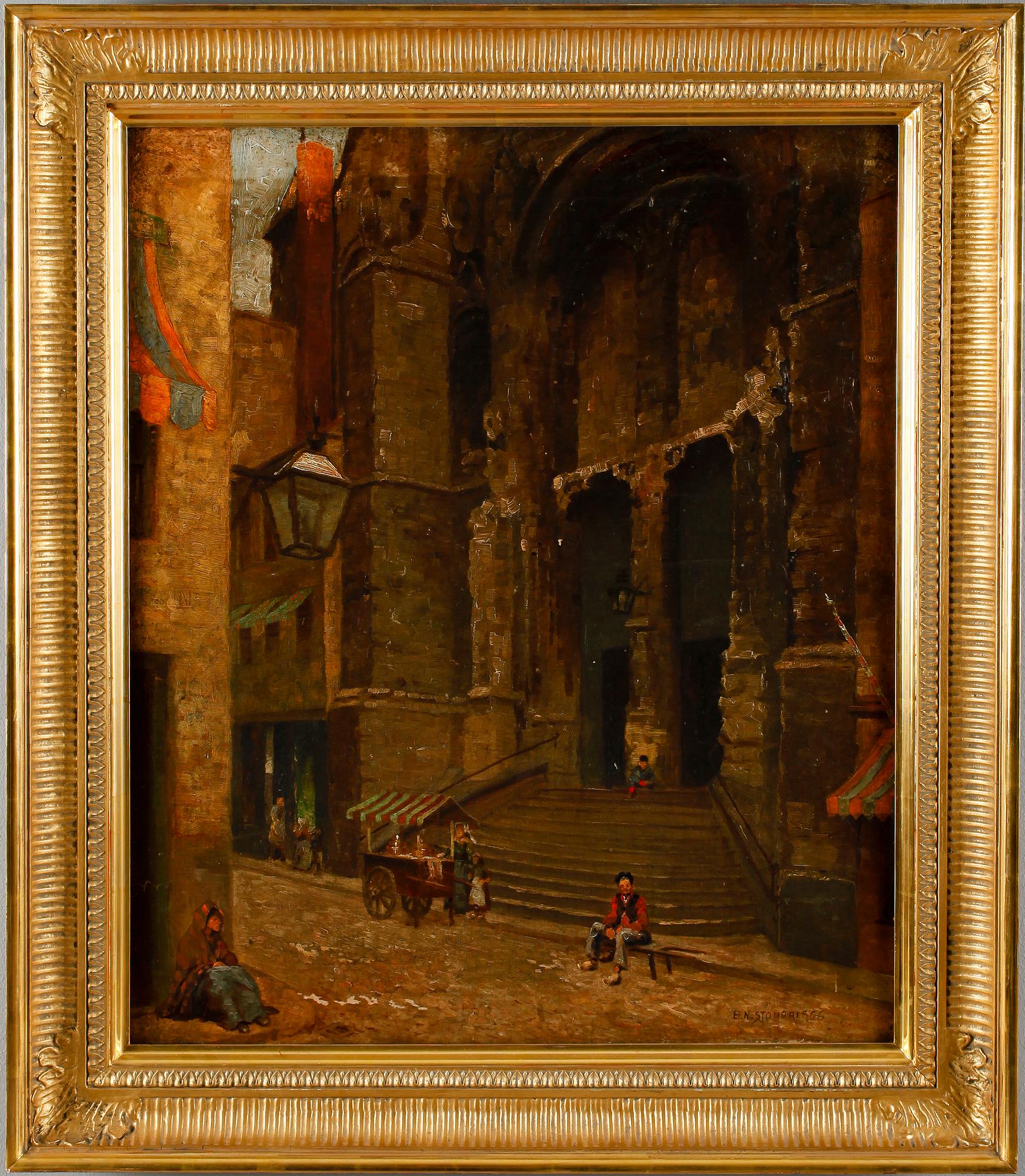 OKÄND KONSTNÄR, olja på duk, signerad och daterad EN Stomnor 1866.