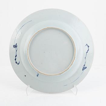 A Chinese blue and white dish, Qing dynasty, Yongzheng (1723-35).