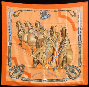 HERMÈS, "Attelage en Arbalète", Scarf.