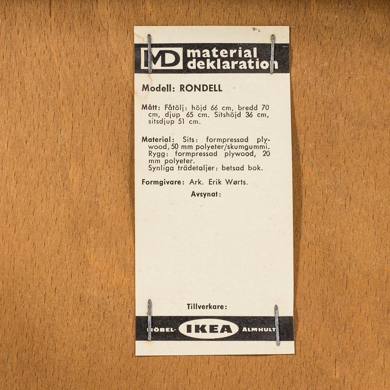 FÅTÖLJER, 2 st, möbel-IKEA, bl a "Rondell", Erik Wörtz.