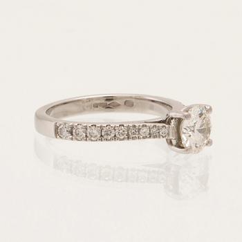 Platinum ring with round brilliant-cut diamonds, GIA cert, Van Bruun.