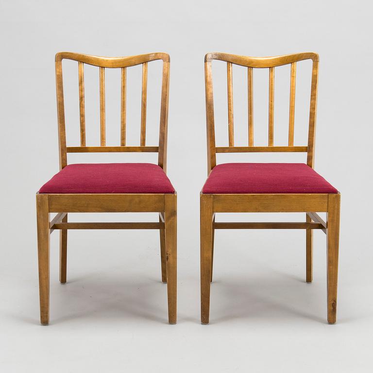 A mid-20th Century set of six chairs for Lahden Puukalusto, Finland.